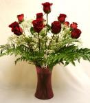 Send One Dozen Red Roses in a vase to Pakistan